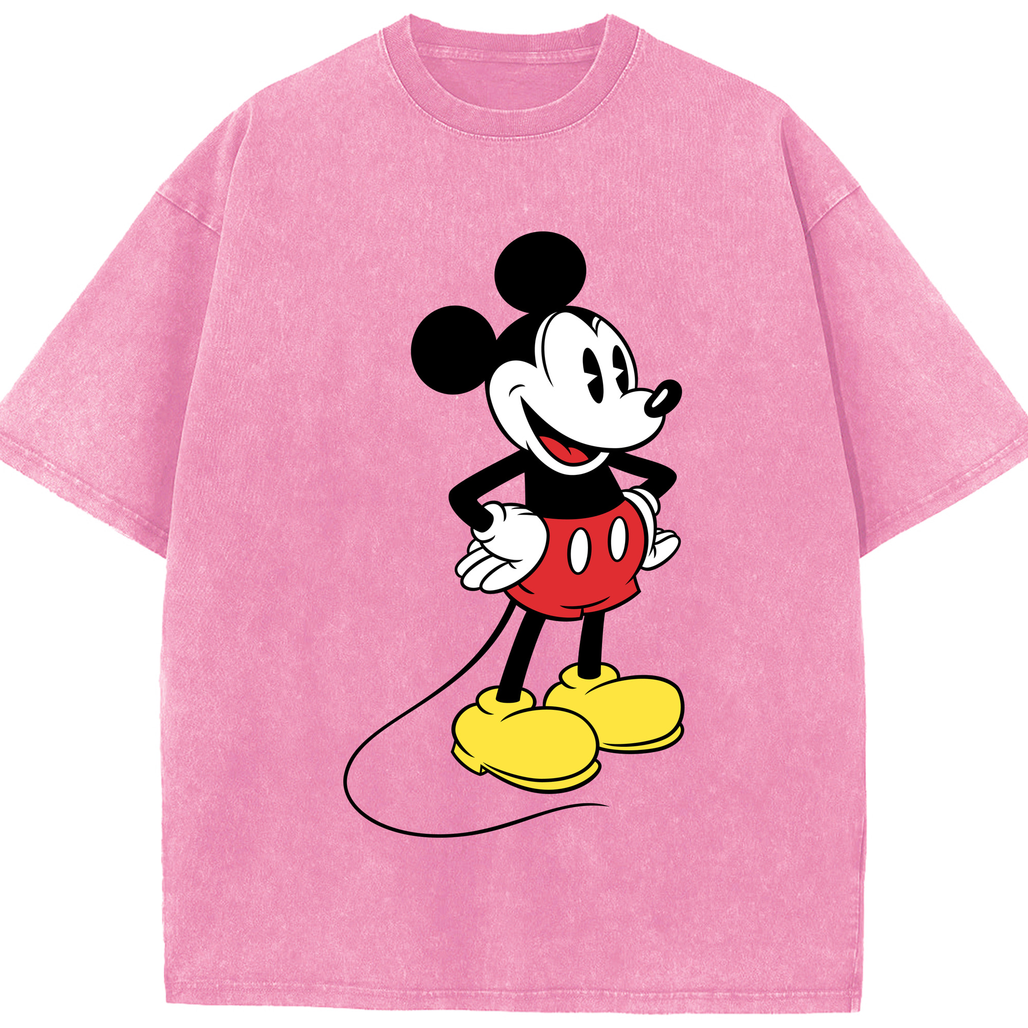 （画像用） ミッキーマウス Mickey Mouse 綿100% ヴィンテージ風 半袖Tシャツ（フロントプリント）